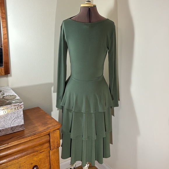LuLaRoe Georgia Three Tiered Dress In Green Size S - Picture 3 of 7